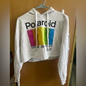 Polaroid Large White Cropped Sweater